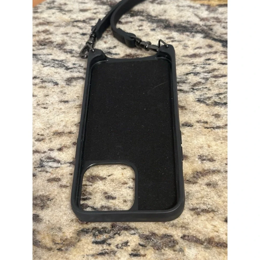 Bandolier Black Crossbody Phone Case w/ Strap, Logo Finish, Strap Included